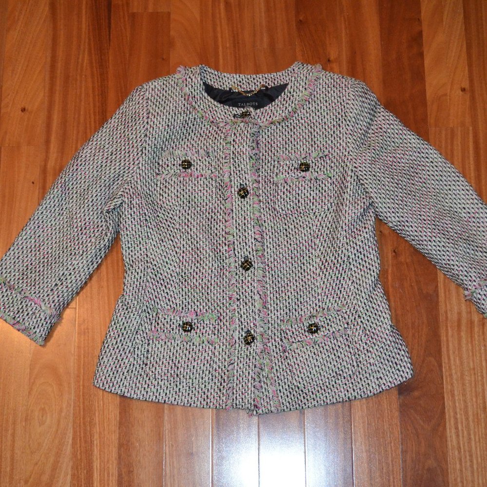 NWT Talbots speckled multicolor tweed blazer
